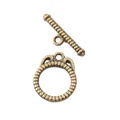 Fermoir à bascule OT vintage en bronze avec détails texturés pour bijoux DIY - Bronze Antique