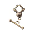 Fermoir à bascule OT bonhomme de neige bronze vintage avec motif abeille pour bijoux - Totem / Bronze Antique