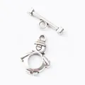 Fermoir à bascule OT en alliage de zinc argent antique en forme de manchot pour bijoux - Manchot / Argent antique