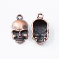 Retro zinc alloy skull pendants for DIY jewelry making in antique bronze finish - Antique Red Copper