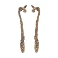 Retro bronze hummingbird and floral vine alloy charms with hanging loops on white background - Antique Bronze
