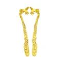 Pair of vintage gold hummingbirds bookmarks with intricate floral vine engravings - Antique Gold