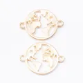 Conectores de globo terráqueo dorado para pulseras DIY y creación de joyería - Oro KC
