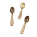 Detail of vintage bronze zinc alloy spoon charms with beaded edges for DIY jewelry - Antique Bronze Spoon