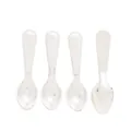 Set of four vintage zinc alloy decorative spoons for DIY jewelry making and crafts - Bright Silver Spoon