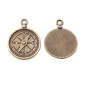 Ciondoli a bussola vintage in bronzo per creazione di gioielli fai-da-te e collane - Bronzo Antico