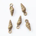 Cinq pendentifs coquillage en bronze vintage avec texture spirale pour bijoux DIY - Bronze Antique