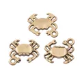 Three vintage bronze crab charms for DIY jewelry making, displayed on a white background - Antique Bronze