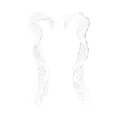 Detailed macro view of vintage silver zinc alloy dragon pendants with Celtic knot texture - Bright Silver