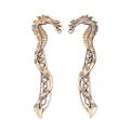 Vintage bronze dragon bookmarks with intricate Celtic knot patterns and hanging holes - Antique Bronze