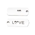 Vintage alloy LOVE pendant set with heart cutout for DIY jewelry making accessories - Antique Silver