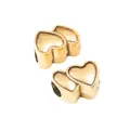 Abalorios vintage de doble corazón en aleación de zinc para joyería DIY y pulseras - Oro antiguo