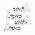 Set of four antique silver LOVE letter charms for DIY jewelry making accessories - Antique Silver
