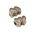 Cuentas deslizantes de doble corazón en bronce antiguo con agujero grande para DIY - Bronce Antiguo