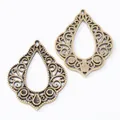 Retro bronze alloy teardrop hollow charms for DIY jewelry making accessories - Antique Bronze