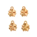 Set of four gold four-leaf clover charms in vintage zinc alloy for DIY jewelry - KC Gold
