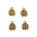 Vintage bronze four-leaf clover charms in a 2x2 grid for DIY jewelry making - Antique Bronze