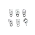 Set van 6 vintage zilveren zinklegering beugel kralen voor DIY sieraden maken armbanden - Antiek Zilver