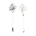 Silver vintage lotus earring pendants with fine hollow-out metal craftsmanship - Antique Silver