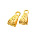 Golden zinc alloy pendant connectors with 8-pattern relief for DIY jewelry bracelets - Gold