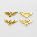 Set of four vintage gold bat charms in zinc alloy for DIY jewelry and Halloween crafts - Antique Gold