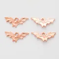 Dettaglio di quattro ciondoli a pipistrello oro rosa per la creazione di gioielli - Oro rosa