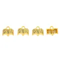 Set of four gold vintage book charms for DIY jewelry making with realistic page texture - Antique Gold