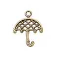 Vintage bronze umbrella pendant with hollow grid design and hanging loop for DIY jewelry - Antique Bronze