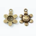 Ciondoli girasole in bronzo vintage per creazione gioielli e portachiavi fai da te - Bronzo Antico
