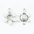Ciondoli a girasole in argento vintage con faccina per creazione gioielli fai-da-te - Argento Antico