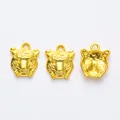 Pendentifs tête de tigre dorés en alliage de zinc pour colliers et bracelets DIY - Or
