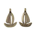 Vintage antieke bronzen zeilboot hangers voor doe-het-zelf sieraden maken sets - Antiek Brons