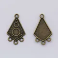 Vintage bronze alloy rhombus multi-hole connectors for DIY jewelry making accessories - Antique Bronze