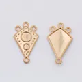 Golden alloy kite-shaped connector with decorative beads for DIY jewelry making - KC Gold
