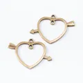 Vintage zinc alloy heart and arrow charms for DIY jewelry making with antique bronze finish - Antique Bronze