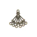 Vintage Bronze Fächer-Verbinder aus Legierung mit sechs Löchern für DIY-Schmuck - Antikbronze