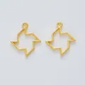 Golden windmill hollow frame pendants for DIY jewelry making in a two-piece set - Gold
