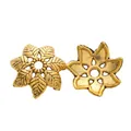 Vintage gold zinc alloy hollow flower bead caps for DIY jewelry making accessories - Antique Gold