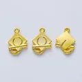 Detailed view of graduation cap and diploma DIY alloy charms with bezel for jewelry making - Gold