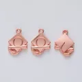 Three rose gold graduation cap alloy charms for DIY jewelry making displayed on white background - Rose Gold