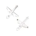 Colgantes de avión vintage plateados para joyería DIY con bucles para colgar integrados - Plata Antigua
