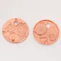 Rose gold steampunk gear charms with mechanical relief for DIY necklace jewelry making - Rose Gold