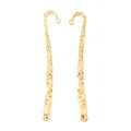 Vintage golden alloy bookmark pendant with embossed floral vine patterns and hanging ring - Gold