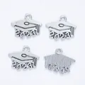 Vintage 2023 graduation cap charms in antique silver alloy for DIY jewelry making - 2024 / Antique Silver