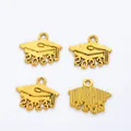 Detailed view of golden 2023 graduation cap charms showing front and back alloy textures - 2024 / Antique Gold