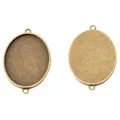 Vintage Bronze 30x40mm ovale Legierung Anhänger Basis für DIY Schmuckherstellung mit zwei Ösen - Antikbronze