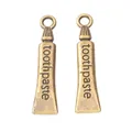 Colgante de tubo de pasta de dientes de bronce vintage para joyería artesanal - Bronce Antiguo