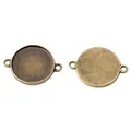 Vintage Bronze 20mm runde Schmuckfassung aus Legierung für DIY-Anhänger mit zwei Haken - Innendurchmesser 20mm / Antikbronze