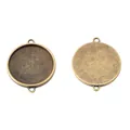 Vintage Bronze 25mm Doppel-Öse Anhänger Basis für DIY Schmuckherstellung Zubehör - Antikbronze