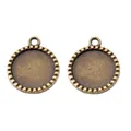 Retro 16mm Bronze Zinklegierung Rundsockel Anhänger für DIY Schmuckstein Fassung - Antikbronze